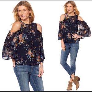 Lucky Brand Cold shoulder blouse